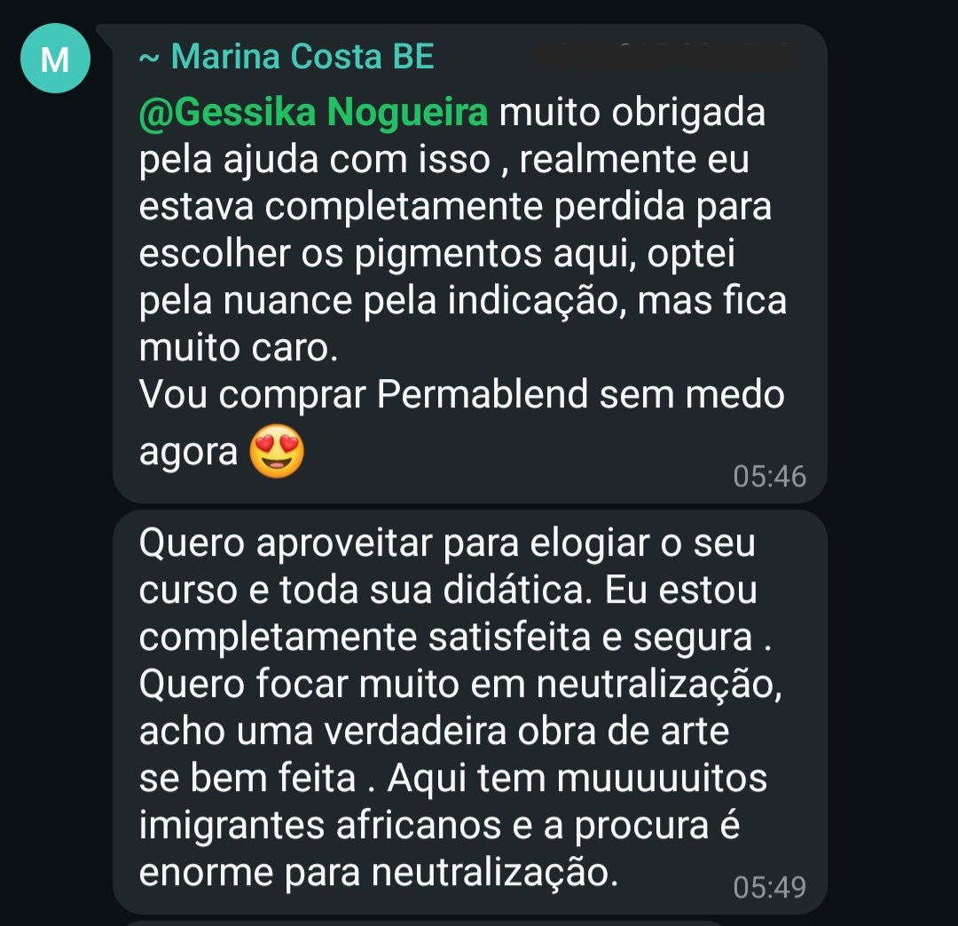 Depoimento de Marina Costa sobre o curso e a didática