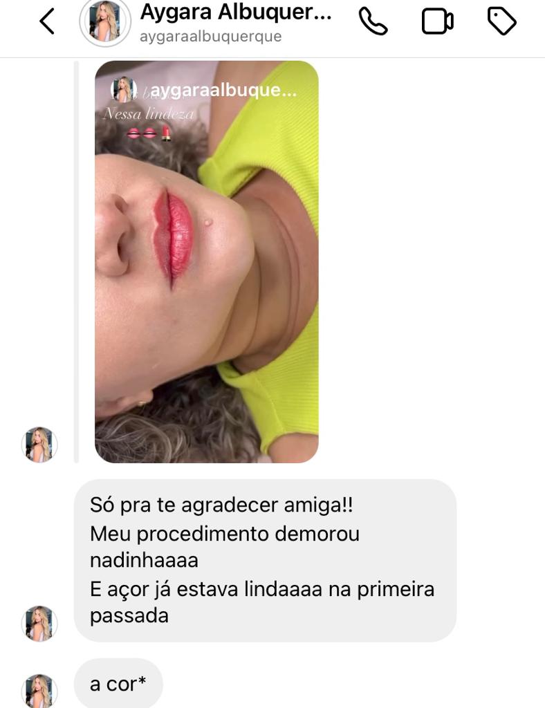 Depoimento de Aygara Albuquerque pelo Instagram